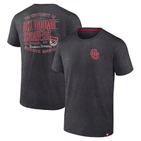 T-shirt emblématique Oklahoma Sooners Heather Anthracite Fanatics pour hommes