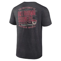 T-shirt emblématique Oklahoma Sooners Heather Anthracite Fanatics pour hommes