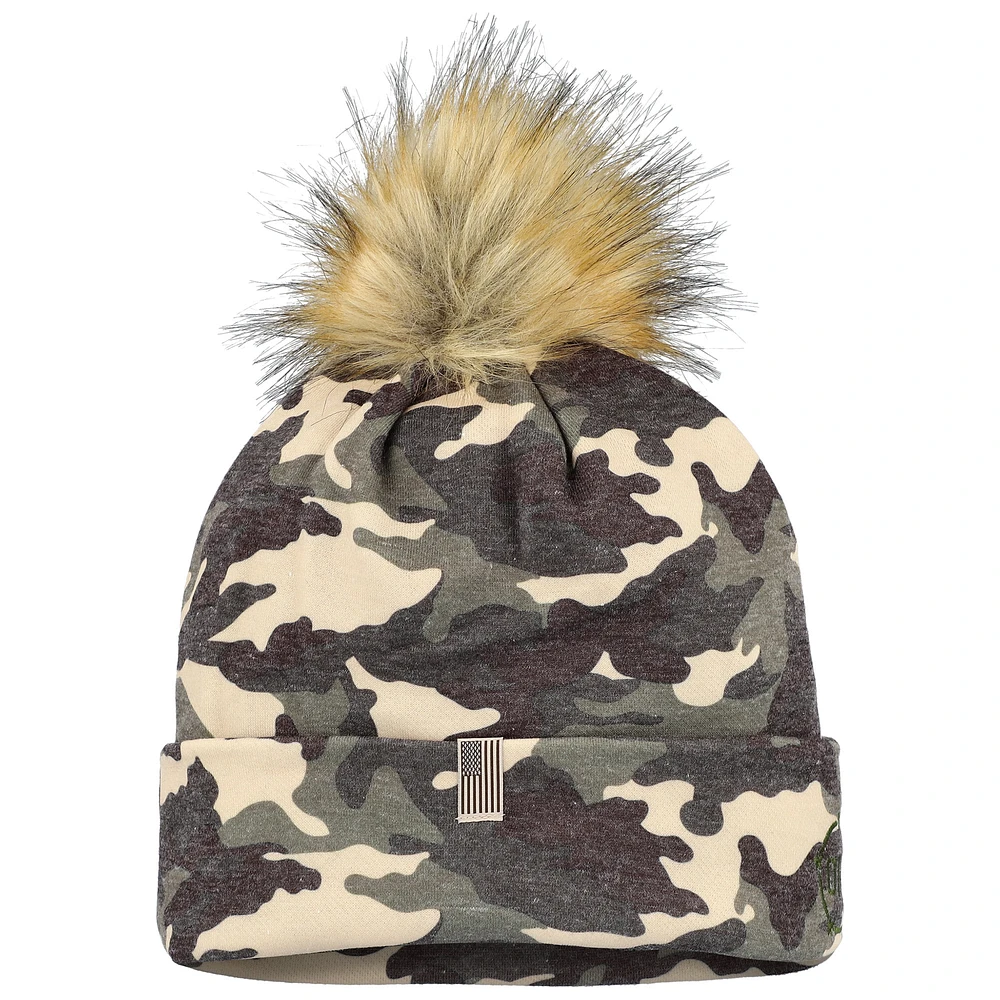 Men's Top of the World  Camo Oklahoma Sooners OHT Military Appreciation Cuffed Knit Hat with Pom