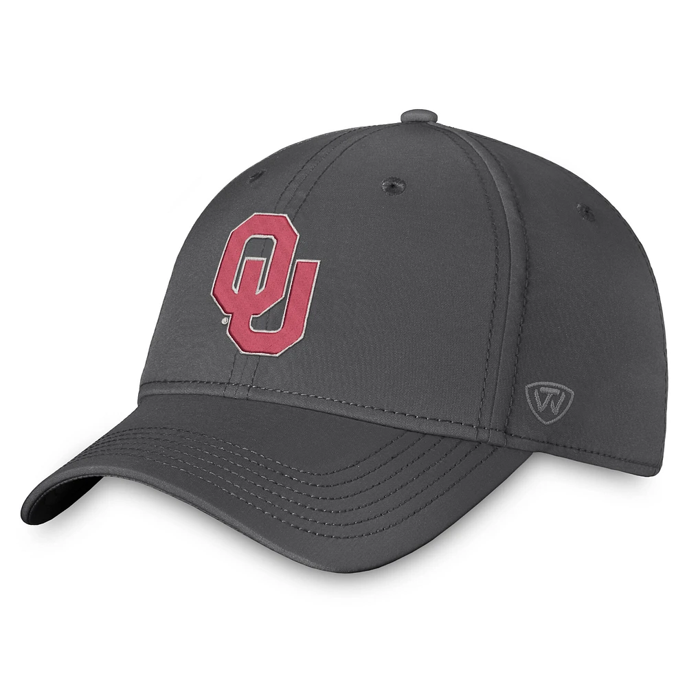 Men's Top of the World Charcoal Oklahoma Sooners Trainer Adjustable Hat