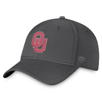 Men's Top of the World  Charcoal Oklahoma Sooners Trainer Adjustable Hat