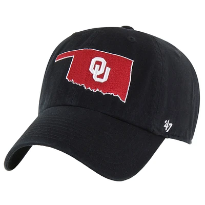 Men's '47 Black Oklahoma Sooners Clean Up Adjustable Hat