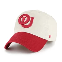 Men's '47 Cream Oklahoma Sooners Grand Stand Clean Up Adjustable Hat