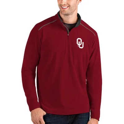 Oklahoma Sooners Antigua Glacier Quarter-Zip Pullover Jacket