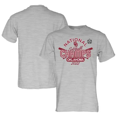 Oklahoma Sooners Blue 84 6-Time NCAA Softball Women's College World Series Champions T-Shirt - Heathered Gray