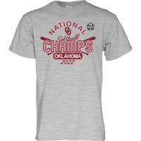 Men's Blue 84 Heathered Gray Oklahoma Sooners 6-Time NCAA Softball Women's College World Series Champions T-Shirt