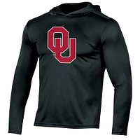 Men's Champion Black Oklahoma Sooners Logo Long Sleeve Hoodie T-Shirt