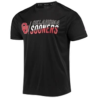 T-shirt noir Champion Oklahoma Sooners Slash Stack pour homme