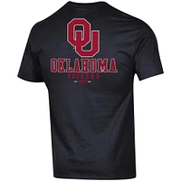 Men's Champion Black Oklahoma Sooners Stack 2-Hit T-Shirt
