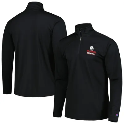 Oklahoma Sooners Champion Textured Quarter-Zip Jacket - Black