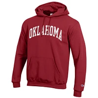 Men's Champion  Crimson Oklahoma Sooners Basic Arch Fleece Pullover Hoodie