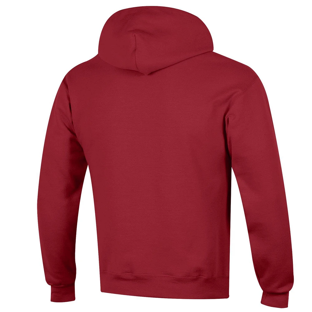 Men's Champion  Crimson Oklahoma Sooners Basic Arch Fleece Pullover Hoodie