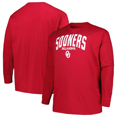 Champion Crimson Oklahoma Sooners Big & Tall Arch T-shirt à manches longues pour hommes