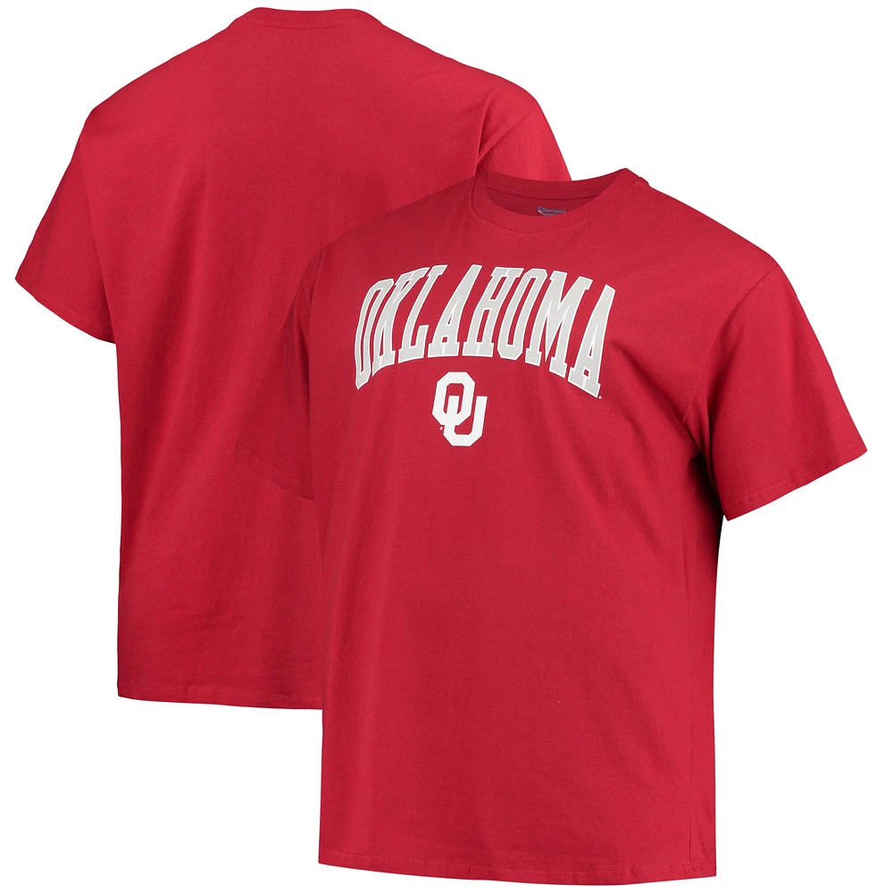 Men's Champion Crimson Oklahoma Sooners Big & Tall Arch Over Wordmark T-Shirt