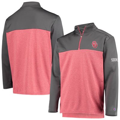 Men's Champion Crimson Oklahoma Sooners Gameday Quarter-Zip Jacket