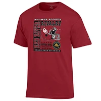 Men's Champion  Crimson Oklahoma Sooners Red River Rivalry Slogan T-Shirt