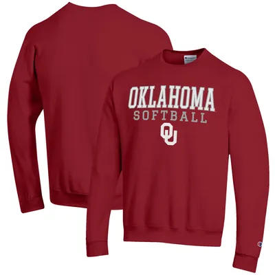 Oklahoma Sooners Champion Softball Stack Pullover Crewneck Sweatshirt