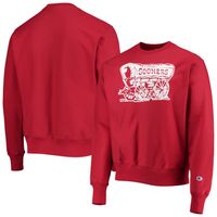 Men's Champion Crimson Oklahoma Sooners Vault Logo Reverse Weave Pullover Sweatshirt