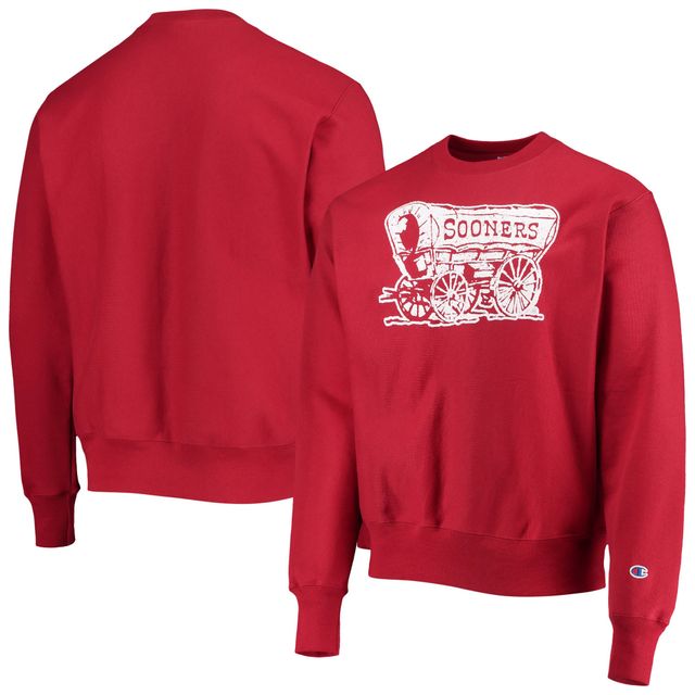 Sweat-shirt Champion Crimson Oklahoma Sooners Vault Logo Reverse Weave pour homme