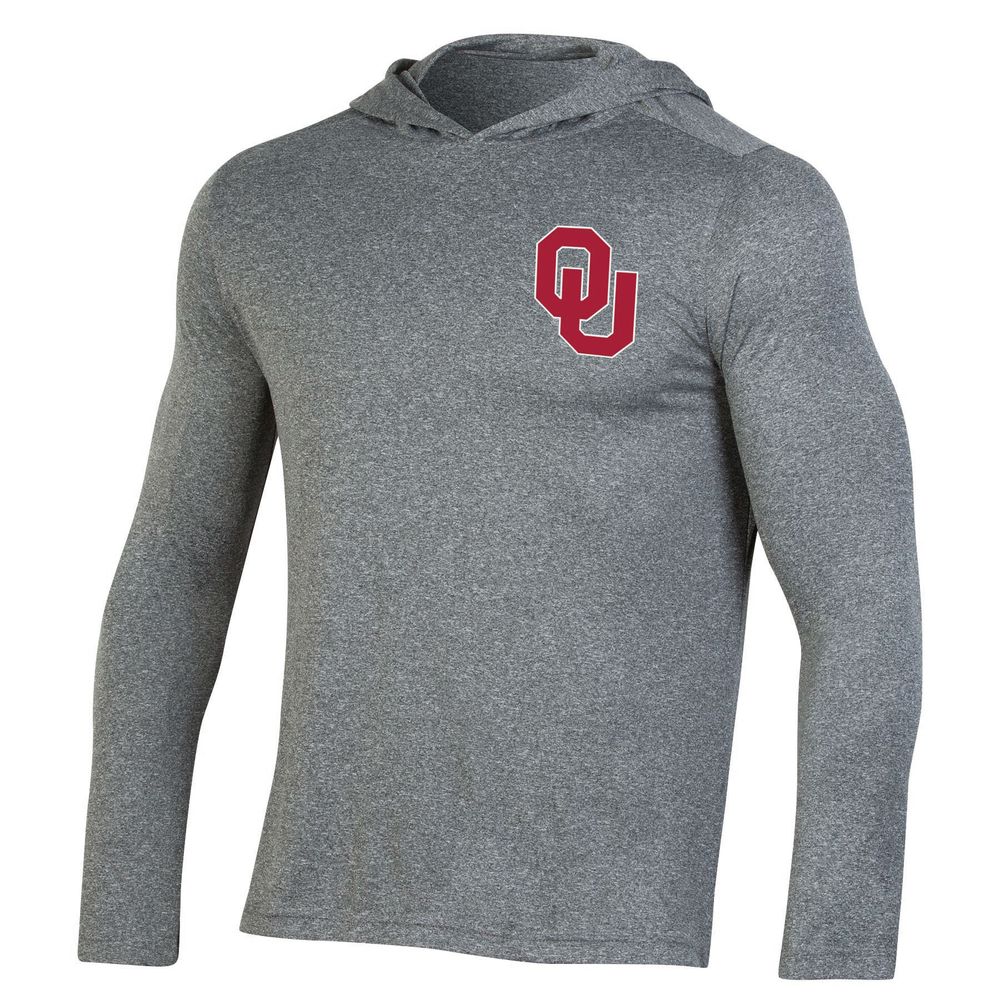 Men's Champion Gray Oklahoma Sooners Hoodie Long Sleeve T-Shirt