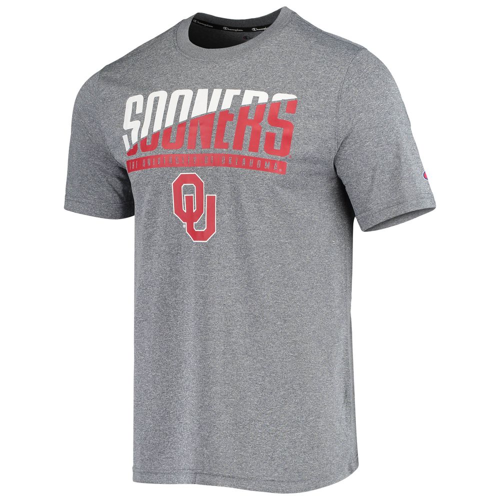 Men's Champion Gray Oklahoma Sooners Wordmark Slash T-Shirt