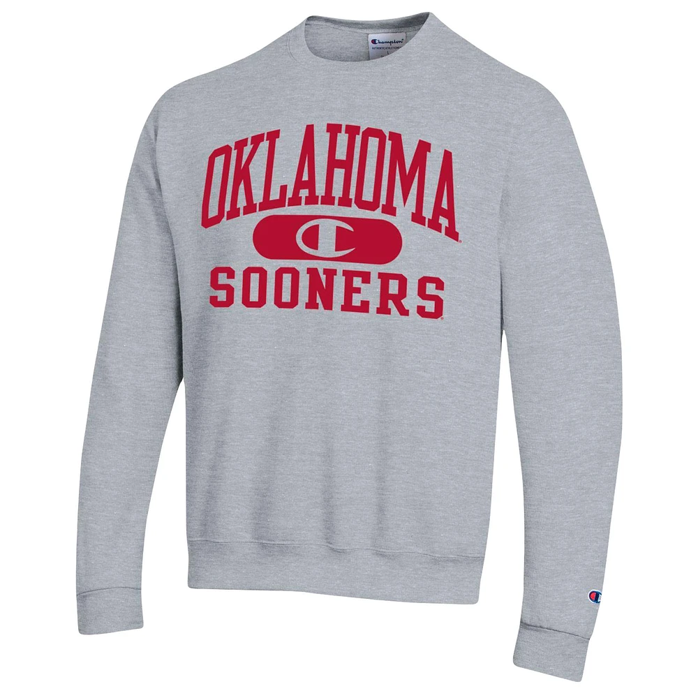 Sweat Champion Oklahoma Sooners Arch Pill gris chiné pour homme