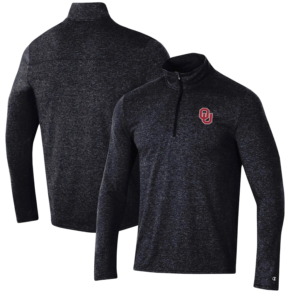 Men's Champion Heathered Oklahoma Sooners Field Day Team Quarter-Zip Jacket