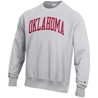 Men's Champion Heathered Gray Oklahoma Sooners Arch Reverse Weave Pullover Sweatshirt