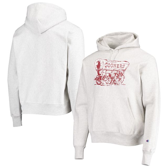 Sweat à capuche tissage inversé Champion Oklahoma Sooners Team Vault gris chiné pour homme