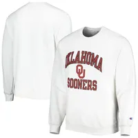 Men's Champion White Oklahoma Sooners High Motor Pullover Sweatshirt