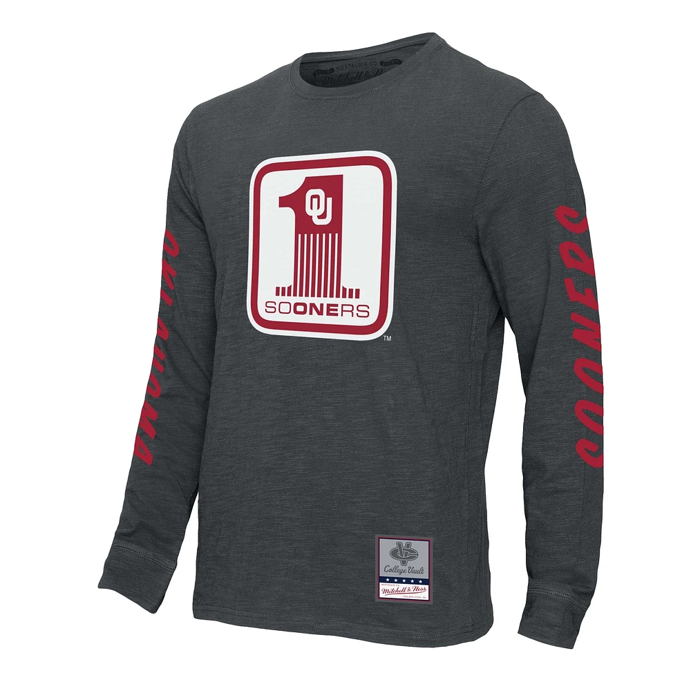 Men's Charcoal Oklahoma Sooners Legacy Cotton Long Sleeve T-Shirt