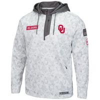 Men's Colosseum Arctic Camo Oklahoma Sooners OHT Military Appreciation Quarter-Zip Hoodie