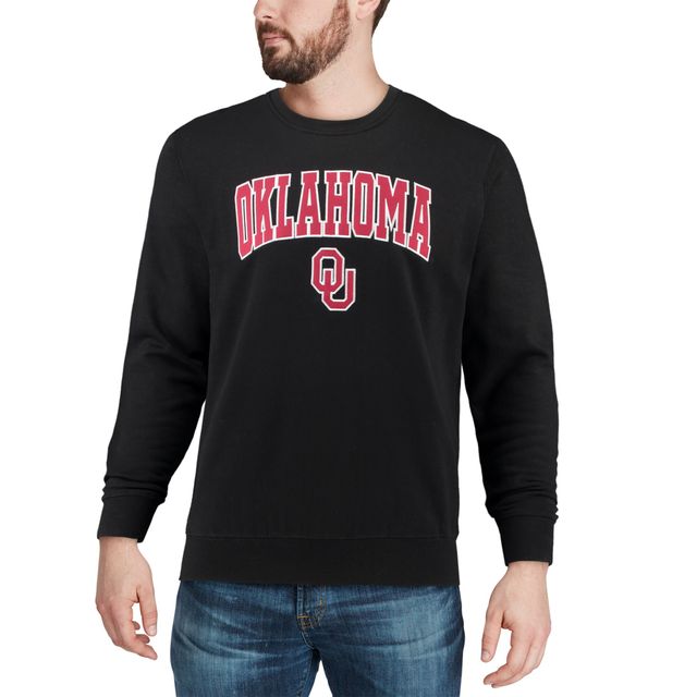 Colosseum Black Oklahoma Sooners Arch & Logo Sweat à col ras du cou pour homme