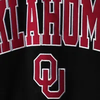 Men's Colosseum Black Oklahoma Sooners Arch & Logo Crew Neck Sweatshirt