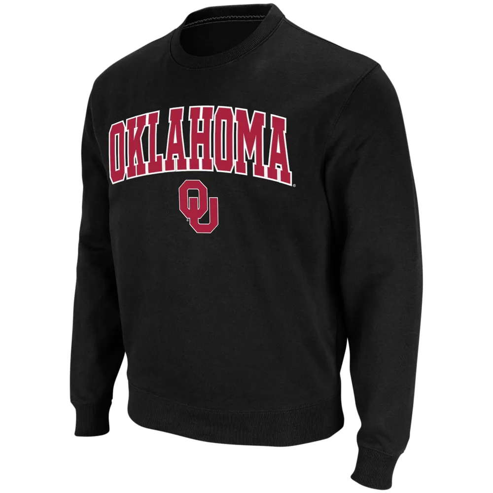 Men's Colosseum Oklahoma Sooners Arch & Logo Crew Neck Sweatshirt