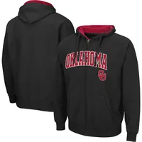 Men's Colosseum Black Oklahoma Sooners Arch & Team Logo 3.0 Full-Zip Hoodie