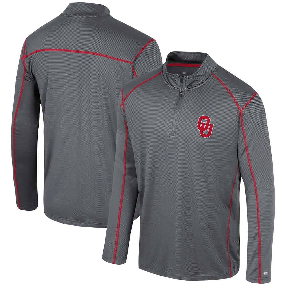 Men's Colosseum Black Oklahoma Sooners Cameron Quarter-Zip Windshirt