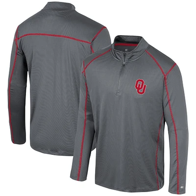 Men's Colosseum Black Oklahoma Sooners Cameron Quarter-Zip Windshirt