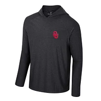 Men's Colosseum Black Oklahoma Sooners Cloud Jersey Raglan Long Sleeve Hoodie T-Shirt