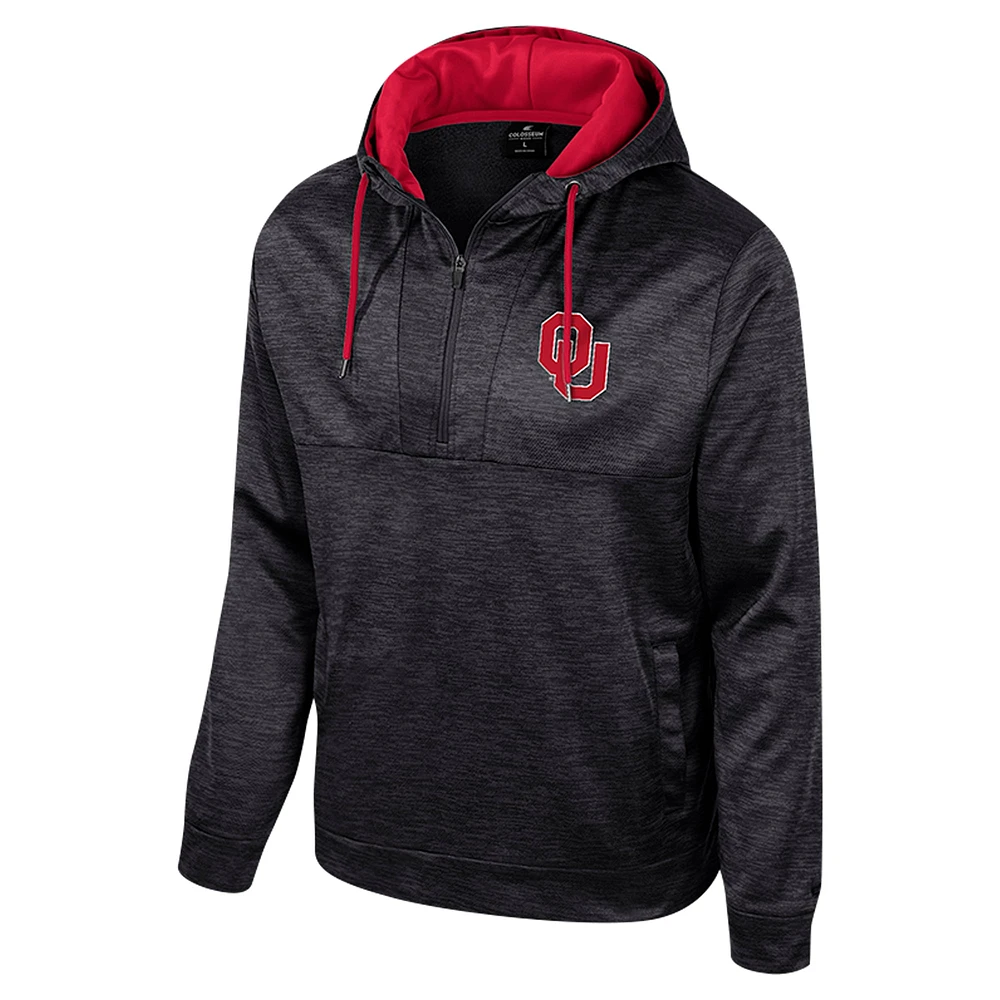 Men's Colosseum Black Oklahoma Sooners Cypher Half-Zip Hoodie