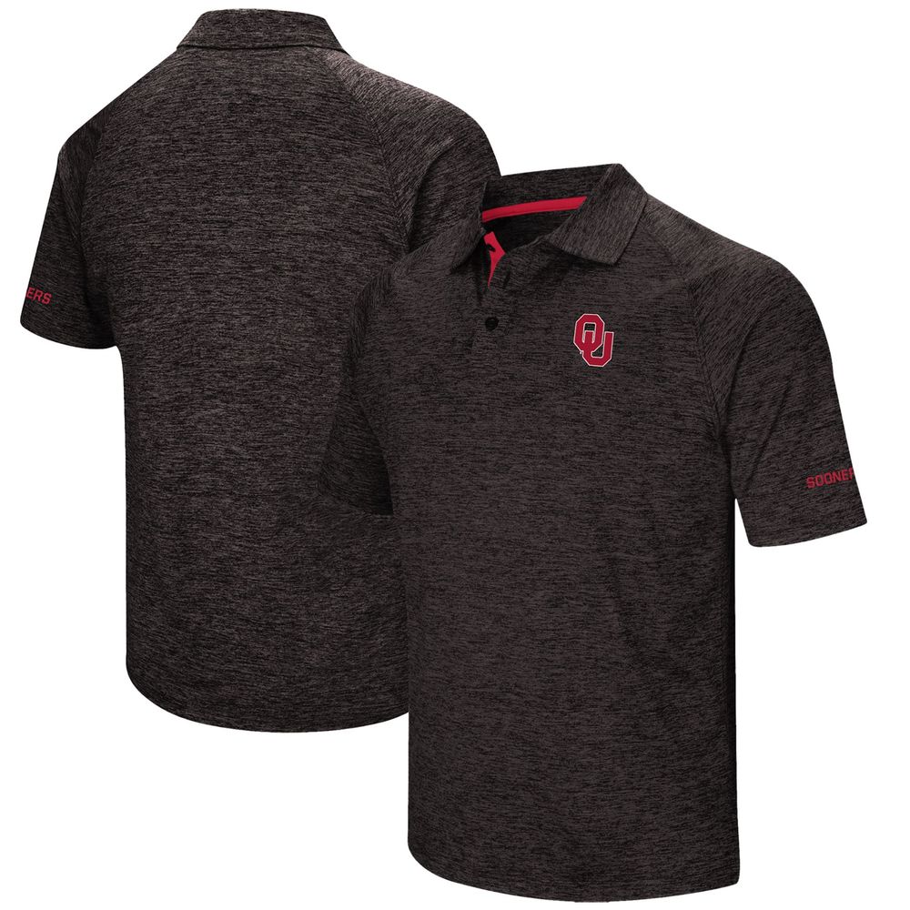 Men's Colosseum Black Oklahoma Sooners Down Swing Polo