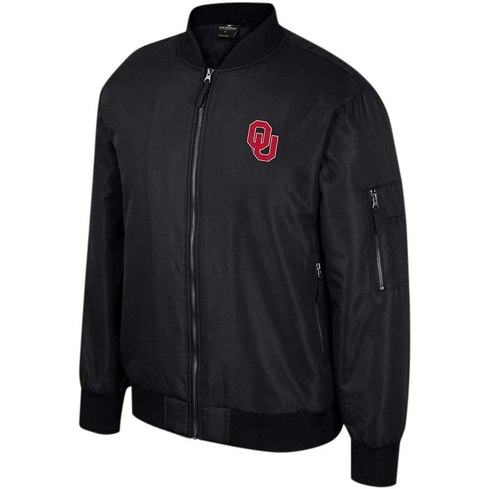 Men's Colosseum  Black Oklahoma Sooners Full-Zip Bomber Jacket