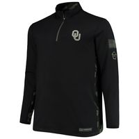 Men's Colosseum Black Oklahoma Sooners OHT Military Appreciation Big & Tall Quarter-Zip Jacket