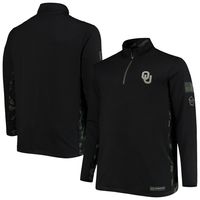 Men's Colosseum Black Oklahoma Sooners OHT Military Appreciation Big & Tall Quarter-Zip Jacket