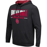 Men's Colosseum Black Oklahoma Sooners Slash Stack 2.0 Pullover Hoodie