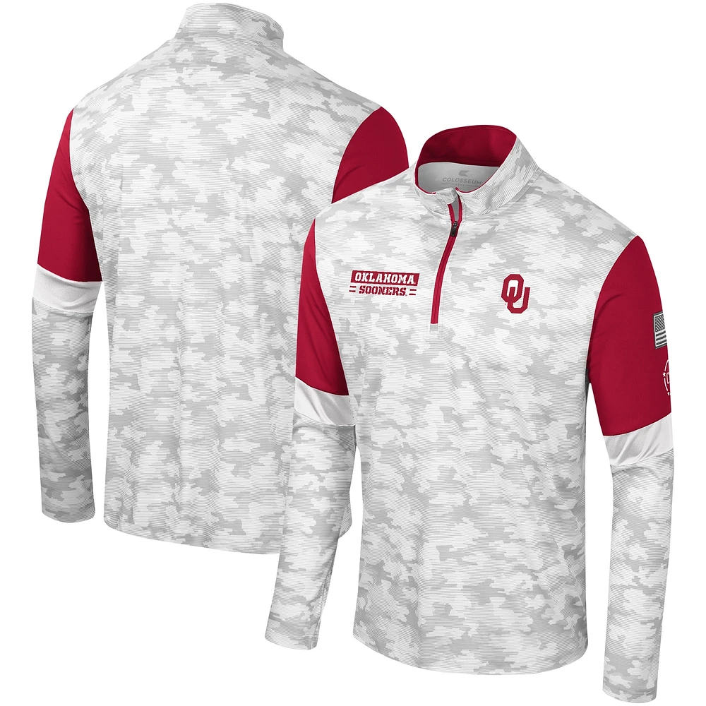 Men's Colosseum  Camo Oklahoma Sooners OHT Military Appreciation Tomahawk Quarter-Zip Windshirt