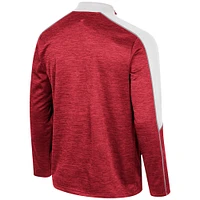 Men's Colosseum Cardinal Oklahoma Sooners Marled Half-Zip Jacket