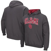 Men's Colosseum Charcoal Oklahoma Sooners Arch & Logo 3.0 Pullover Hoodie