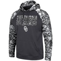 Men's Colosseum Charcoal Oklahoma Sooners OHT Military Appreciation Digital Camo Pullover Hoodie