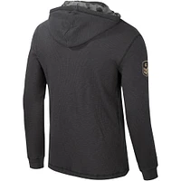 Sweat à capuche Henley pour hommes Colosseum Charcoal Oklahoma Sooners OHT Military Appreciation